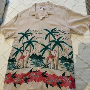 Duvin Design x PTC Palm Tree Crew Hawaiian Camp Shirt Mens Small Loop Collar